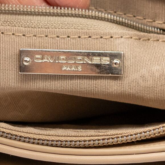 Women's Tan Top Handle Bag DAVID JONES PARIS Handbag Crossbody Purse - Picture 10 of 11